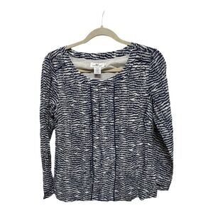 Vineyard Vines Blue Striped Women's Blouse Silk Cotton Blend Size 2 Preppy